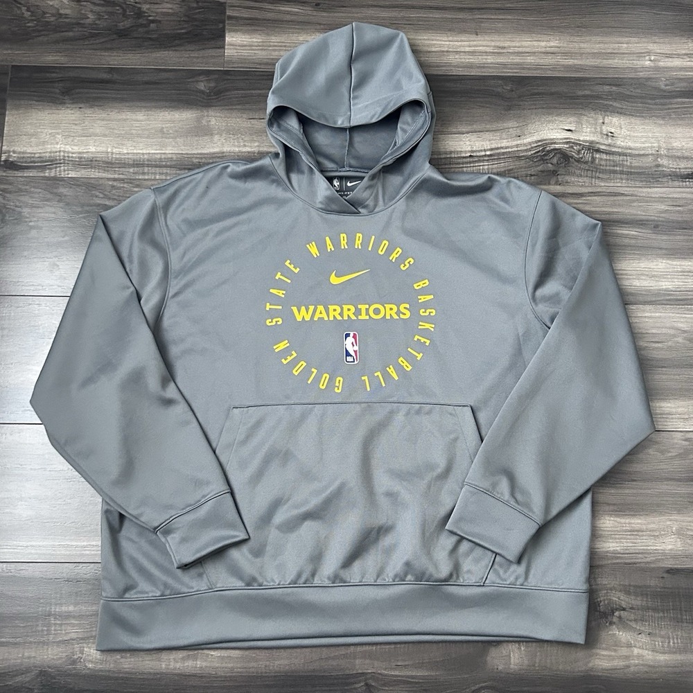 Nike Dri Fit Golden State Warriors NBA Spotlight Pullover Hoodie Men's 2XL Gray